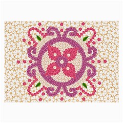 Hindu Flower Ornament Background Large Glasses Cloth by TastefulDesigns