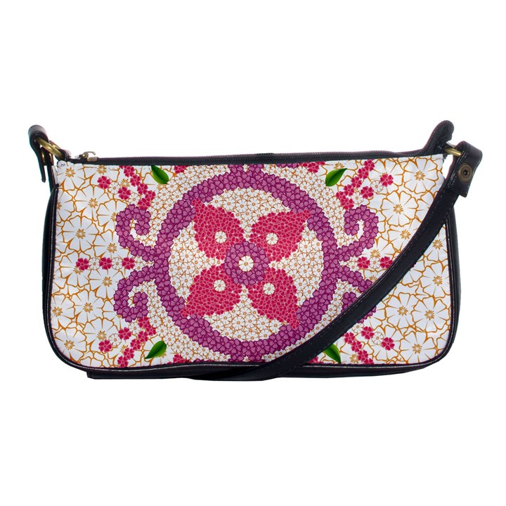 Hindu Flower Ornament Background Shoulder Clutch Bags