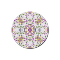 Geometric Boho Chic Rubber Coaster (round)  by dflcprints