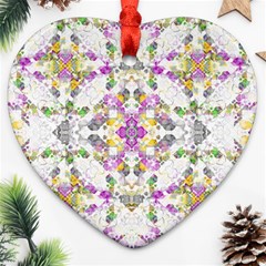 Geometric Boho Chic Heart Ornament (2 Sides) by dflcprints