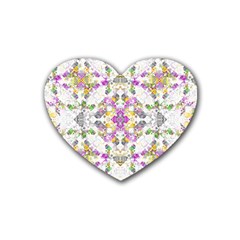 Geometric Boho Chic Rubber Coaster (heart)  by dflcprints