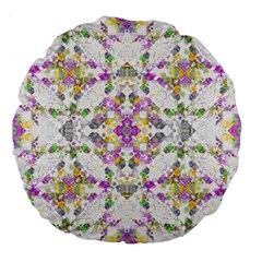 Geometric Boho Chic Large 18  Premium Flano Round Cushions by dflcprints