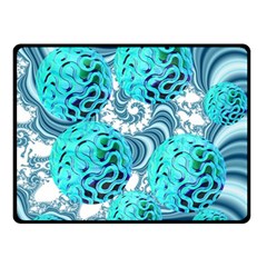 Teal Sea Forest, Abstract Underwater Ocean Double Sided Fleece Blanket (small)  by DianeClancy