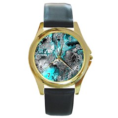 Fractal 30 Round Gold Metal Watch by Fractalworld