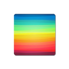 Sweet Colored Stripes Background Square Magnet by TastefulDesigns