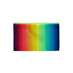 Sweet Colored Stripes Background Cosmetic Bag (xs) by TastefulDesigns