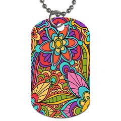 Festive Colorful Ornamental Background Dog Tag (one Side) by TastefulDesigns