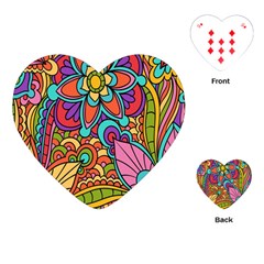 Festive Colorful Ornamental Background Playing Cards (heart)  by TastefulDesigns