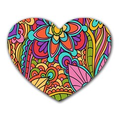 Festive Colorful Ornamental Background Heart Mousepads