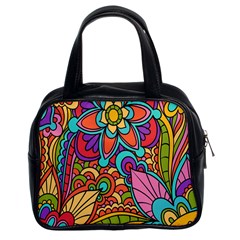 Festive Colorful Ornamental Background Classic Handbags (2 Sides) by TastefulDesigns