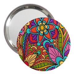 Festive Colorful Ornamental Background 3  Handbag Mirrors by TastefulDesigns