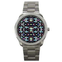 Multicolored Galaxy Pattern Sport Metal Watch by dflcprints