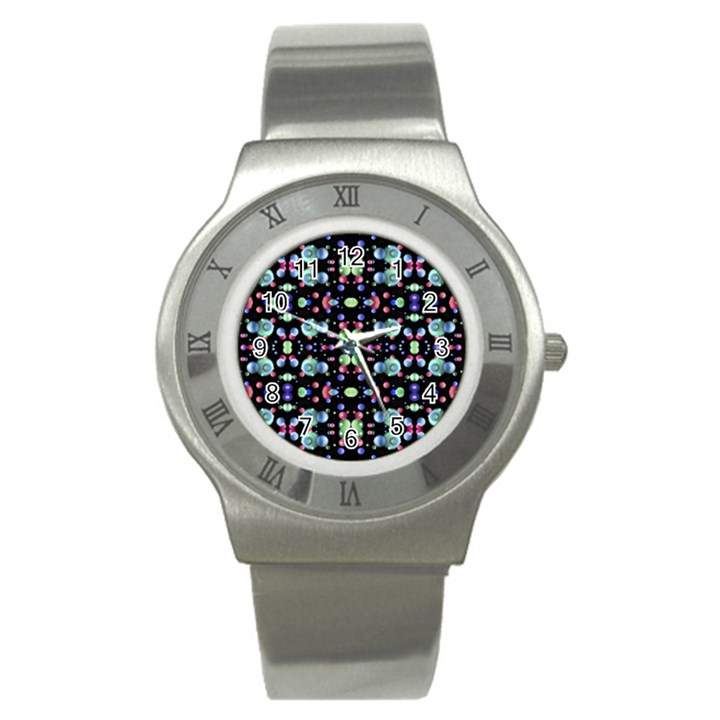 Multicolored Galaxy Pattern Stainless Steel Watch