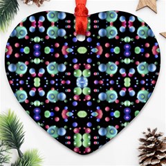 Multicolored Galaxy Pattern Heart Ornament (2 Sides) by dflcprints