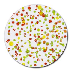 Colorful Fall Leaves Background Round Mousepads by TastefulDesigns