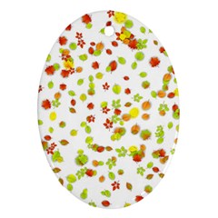 Colorful Fall Leaves Background Ornament (oval)  by TastefulDesigns