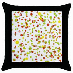 Colorful Fall Leaves Background Throw Pillow Case (black) by TastefulDesigns