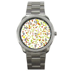 Colorful Fall Leaves Background Sport Metal Watch by TastefulDesigns