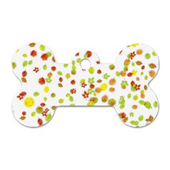 Colorful Fall Leaves Background Dog Tag Bone (two Sides) by TastefulDesigns