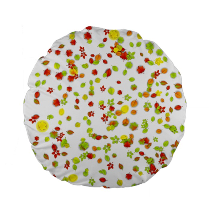 Colorful Fall Leaves Background Standard 15  Premium Flano Round Cushions