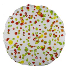 Colorful Fall Leaves Background Large 18  Premium Flano Round Cushions by TastefulDesigns