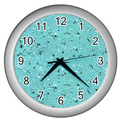 Abstract Cracked Texture Wall Clocks (silver)  by dflcprints