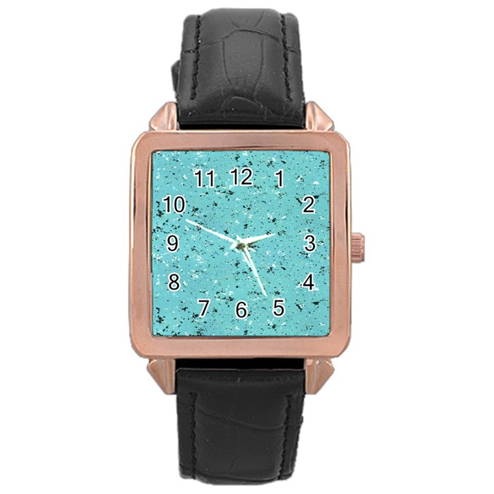 Abstract Cracked Texture Rose Gold Leather Watch 