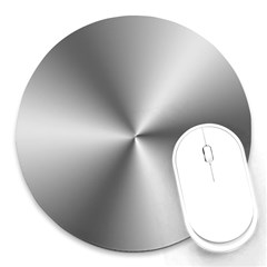 Shiny Metallic Silver Round Mousepads by yoursparklingshop