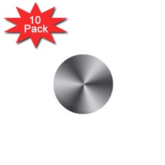 Shiny Metallic Silver 1  Mini Buttons (10 Pack)  by yoursparklingshop