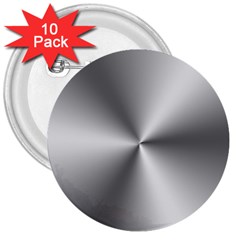 Shiny Metallic Silver 3  Buttons (10 Pack)  by yoursparklingshop