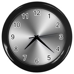 Shiny Metallic Silver Wall Clocks (black)