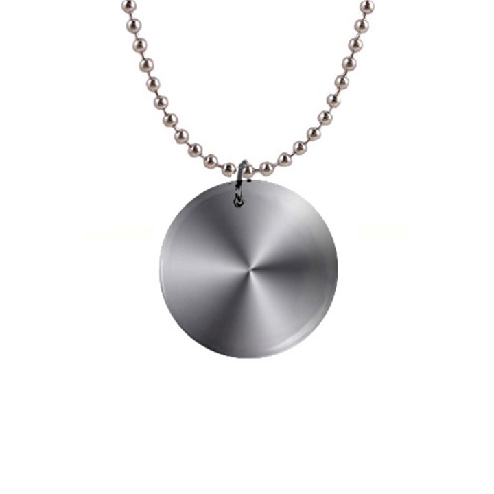 Shiny Metallic Silver Button Necklaces