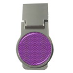 Grunge Chevron Style Money Clips (Round)  Front