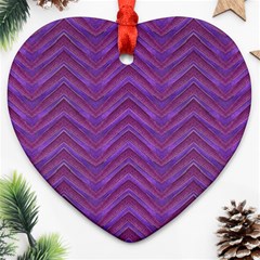 Grunge Chevron Style Heart Ornament (2 Sides) by dflcprints