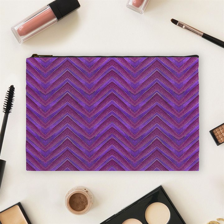 Grunge Chevron Style Cosmetic Bag (Large) 