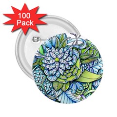 Peaceful Flower Garden 1 2 25  Button (100 Pack) by Zandiepants