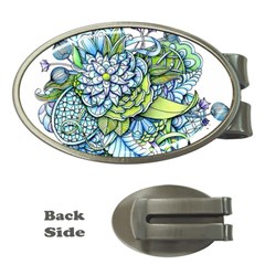 Peaceful Flower Garden 1 Money Clip (oval) by Zandiepants