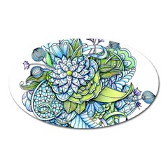 Peaceful Flower Garden 1 Magnet (oval) by Zandiepants