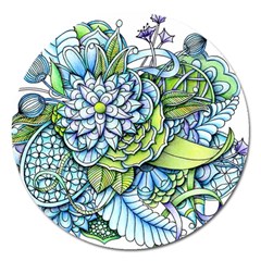 Peaceful Flower Garden 1 Magnet 5  (round) by Zandiepants