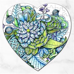 Peaceful Flower Garden 1 Jigsaw Puzzle (heart) by Zandiepants