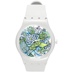 Peaceful Flower Garden 1 Round Plastic Sport Watch (m) by Zandiepants