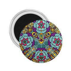 Mariager - Bold Blue,purple And Yellow Flower Design 2 25  Magnet by Zandiepants