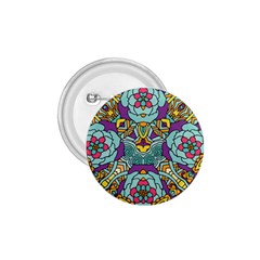 Mariager - Bold Blue,purple And Yellow Flower Design 1 75  Button by Zandiepants