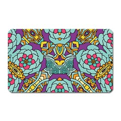 Mariager - Bold Blue,purple And Yellow Flower Design Magnet (rectangular) by Zandiepants