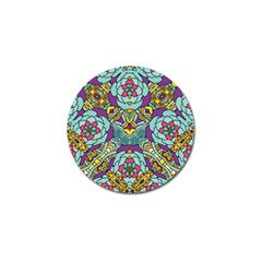 Mariager - Bold Blue,purple And Yellow Flower Design Golf Ball Marker (10 Pack) by Zandiepants