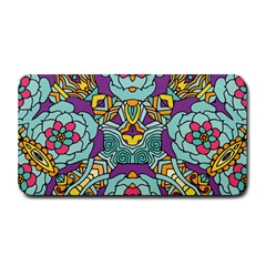 Mariager - Bold Blue,purple And Yellow Flower Design Medium Bar Mat by Zandiepants