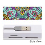 Mariager - Bold blue,purple and yellow flower design Memory Card Reader (Stick) Front