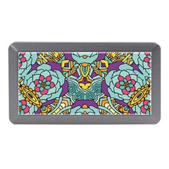 Mariager - Bold Blue,purple And Yellow Flower Design Memory Card Reader (mini) by Zandiepants