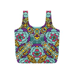 Mariager - Bold Blue,purple And Yellow Flower Design Full Print Recycle Bag (s) by Zandiepants