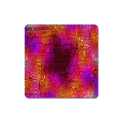 Purple Orange Pink Colorful Square Magnet by yoursparklingshop